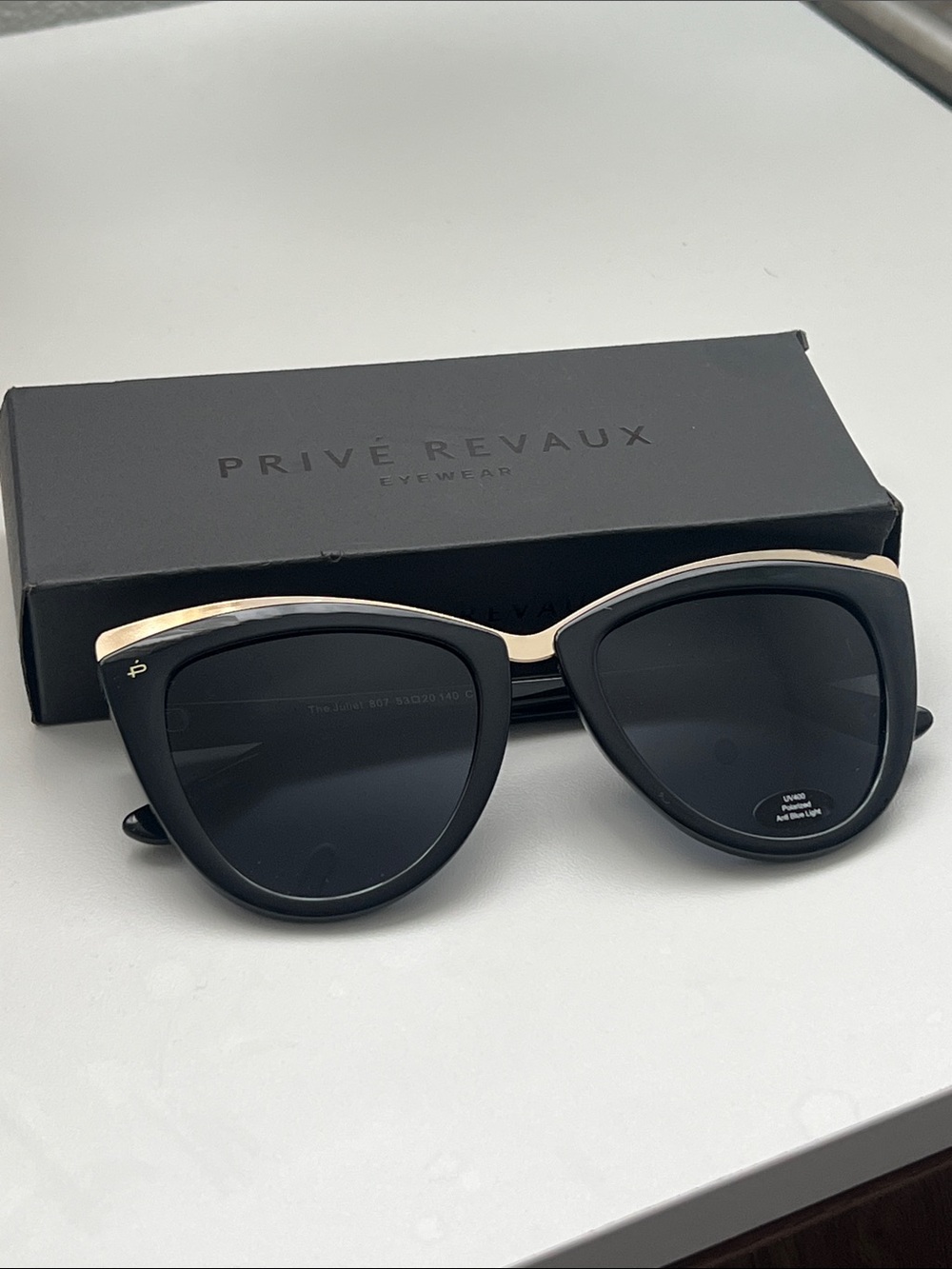 Prive Revaux Women’s Black & Gold Cat-Eye Sunglasses